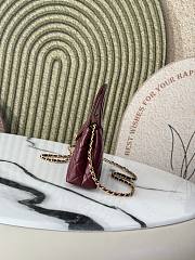 Chanel Kelly Shopper Red Wine Gold Bag 13x19x7cm - 4