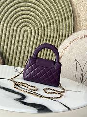 Chanel Kelly Shopper Purple Gold Bag 13x19x7cm - 2
