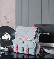 Chanel Vintage Backpack Denim Blue 29cm - 5