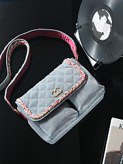 Chanel Vintage Shoulder Bag Denim Blue 27cm - 4