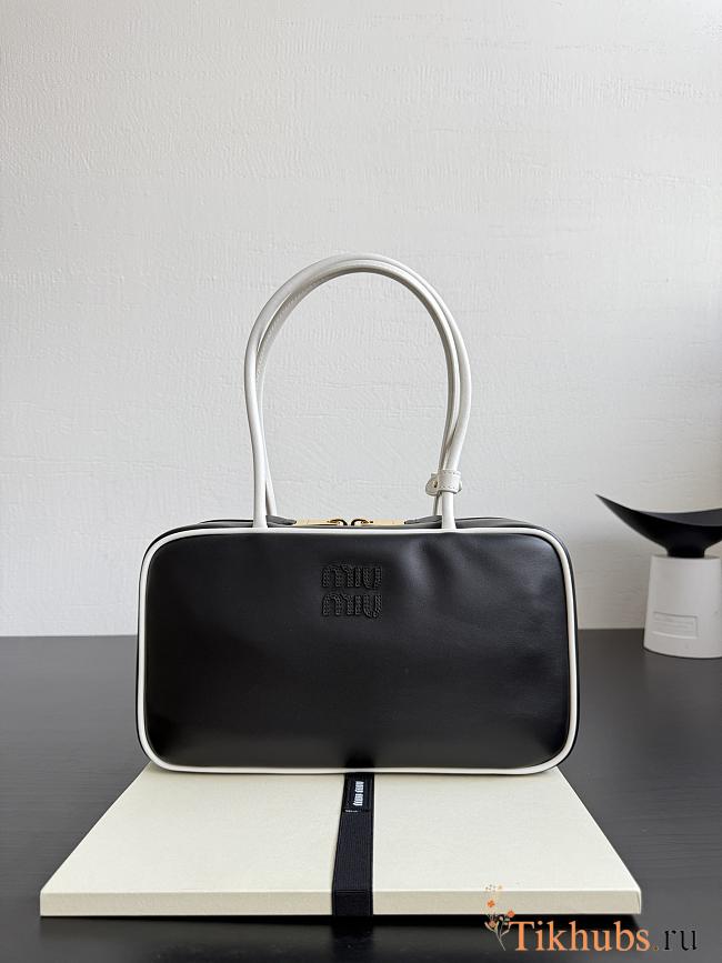 Miu Miu Beau Leather Bag Black White 30x17x8.5cm - 1
