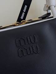 Miu Miu Beau Leather Bag Black White 30x17x8.5cm - 5