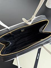 Miu Miu Beau Leather Bag Black White 30x17x8.5cm - 3