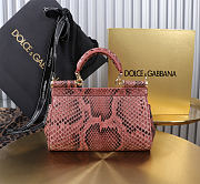 Dolce & Gabbana Sicily Snakeskin Handbag 18x11x6cm - 3