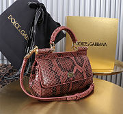 Dolce & Gabbana Sicily Snakeskin Handbag 18x11x6cm - 2