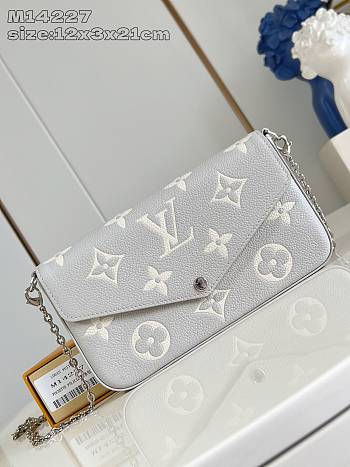 Louis Vuitton LV Félicie Pochette Brume Gray 21x12x3cm
