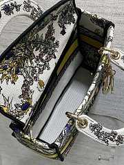 Dior Medium Lady D-Lite Bag Latte Yellow Chardons 24x11x20cm - 4