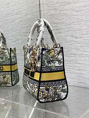 Dior Medium Lady D-Lite Bag Latte Yellow Chardons 24x11x20cm - 3