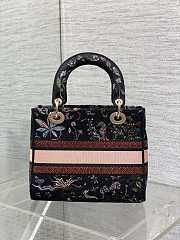 Dior Medium Lady D-Lite Bag Black Cabinet 24x21x12cm - 4
