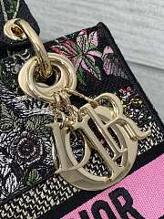 Dior Medium Lady D-Lite Bag Black Around the World 24x21x12cm - 4