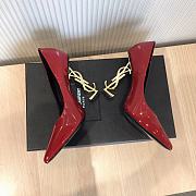 YSL Opyum Pump Red Patent Gold Heel 10cm - 4