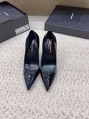 YSL Opyum Pump Black Patent Gold Heel 10cm - 5