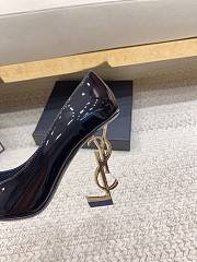 YSL Opyum Pump Black Patent Gold Heel 10cm - 2