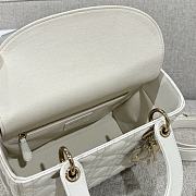 Dior Medium Lambskin Cannage Lady Dior White 24cm - 4