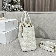 Dior Medium Lambskin Cannage Lady Dior White 24cm - 3