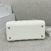 Dior Medium Lambskin Cannage Lady Dior White 24cm - 2