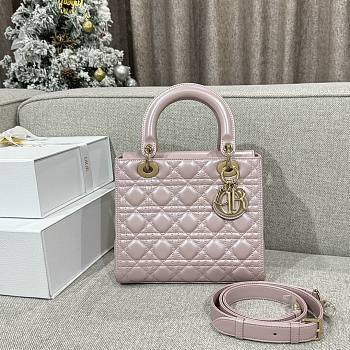 Dior Medium Lady Bag Pink Gold 24cm 