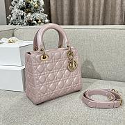Dior Medium Lady Bag Pink Gold 24cm  - 5