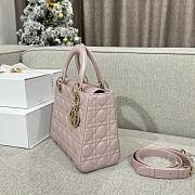Dior Medium Lady Bag Pink Gold 24cm  - 4