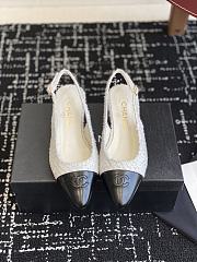 Chanel Slingback Sandals White Tweed - 2