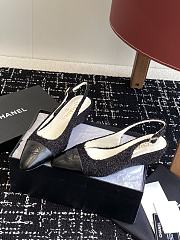 Chanel Slingback Sandals Black Tweed - 3