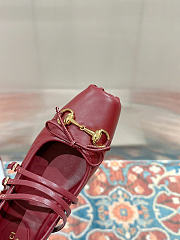 Gucci Women's Horsebit Ballet Red Flat - 4