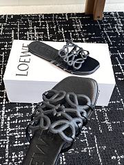 Loewe Petal Anagram Slide Calfskin Black  - 2