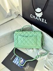 Chanel Top Handle Bag Green Lambskin 20x12.5x6cm - 3