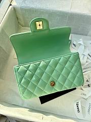Chanel Top Handle Bag Green Lambskin 20x12.5x6cm - 4