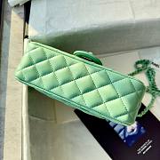 Chanel Top Handle Bag Green Lambskin 20x12.5x6cm - 6
