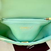 Chanel Top Handle Bag Green Lambskin 20x12.5x6cm - 5