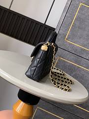 Chanel Small Flap Bag Top Handle Lambskin Gold Black 22x11.5x6cm - 4
