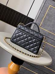 Chanel Small Flap Bag Top Handle Lambskin Gold Black 22x11.5x6cm - 3