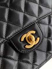 Chanel Small Flap Bag Top Handle Lambskin Gold Black 22x11.5x6cm - 2