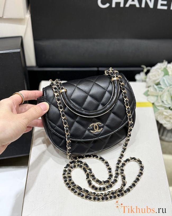 Chanel 25C Black Lambskin Bag 16x14x6.5cm - 1