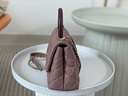 Chanel Coco Handle Bag Small Purple Caviar Gold 24cm - 5