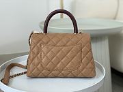 Chanel Coco Handle Bag Small Caramel Brown Caviar Gold 24cm - 5