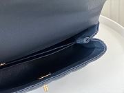 Chanel Coco Handle Bag Small Navy Blue Brown Caviar Gold 24cm - 6