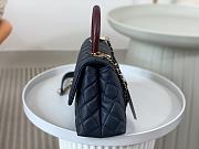 Chanel Coco Handle Bag Small Navy Blue Brown Caviar Gold 24cm - 5