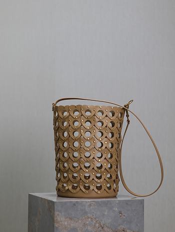 YSL The Hearted Bucket Bag Beige 20x30x20cm