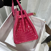 Hermes Birkin 25 Pink Rose Mexico Shiny Alligator Bag 25cm - 6