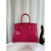 Hermes Birkin 25 Pink Rose Mexico Shiny Alligator Bag 25cm - 5