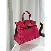 Hermes Birkin 25 Pink Rose Mexico Shiny Alligator Bag 25cm - 4