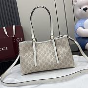 Gucci GG Emblem Small Tote Bag Beige White 30x18x11cm - 6