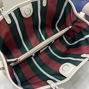 Gucci GG Emblem Small Tote Bag Beige White 30x18x11cm - 3