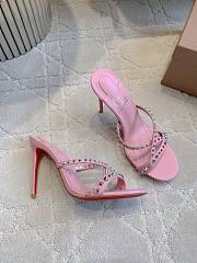 Christian Louboutin Tatoosh Spikes Pink Slide Sandals 8.5cm - 3