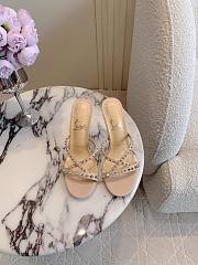 Christian Louboutin Tatoosh Spikes Beige Slide Sandals 8.5cm - 3