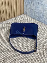 YSL LE 5 À 7 Shoulder Bag Blue Patent 23x16x6.5cm - 5