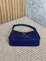 YSL LE 5 À 7 Shoulder Bag Blue Patent 23x16x6.5cm - 2