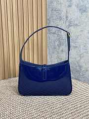 YSL LE 5 À 7 Shoulder Bag Blue Patent 23x16x6.5cm - 4
